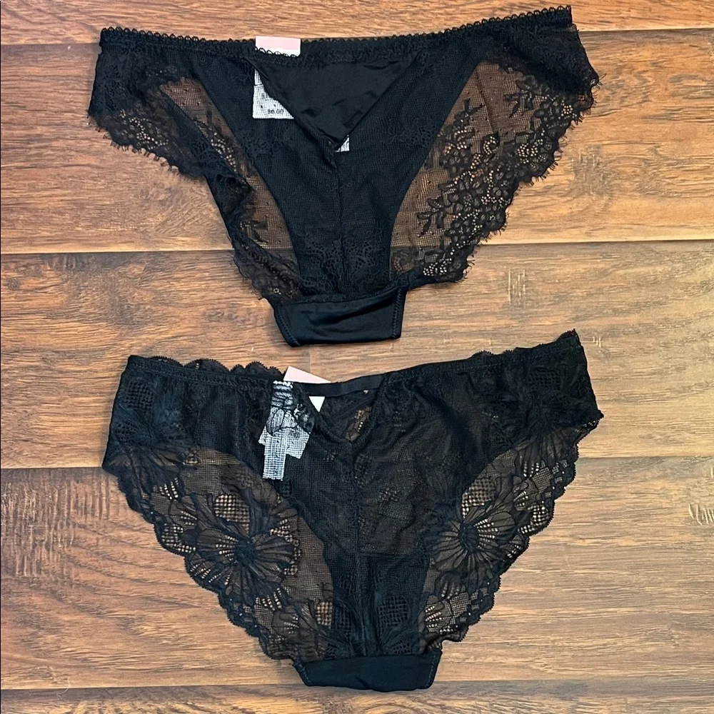 NWT Auden Elegant Black Lace Women's Panties Large Bikini & Cheeky - Picture 4 of 4